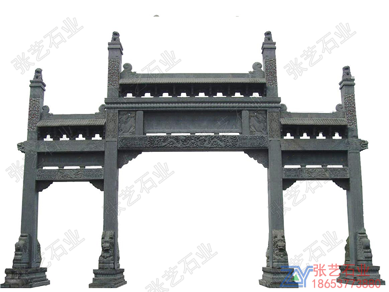 徽派三門(mén)石牌坊 